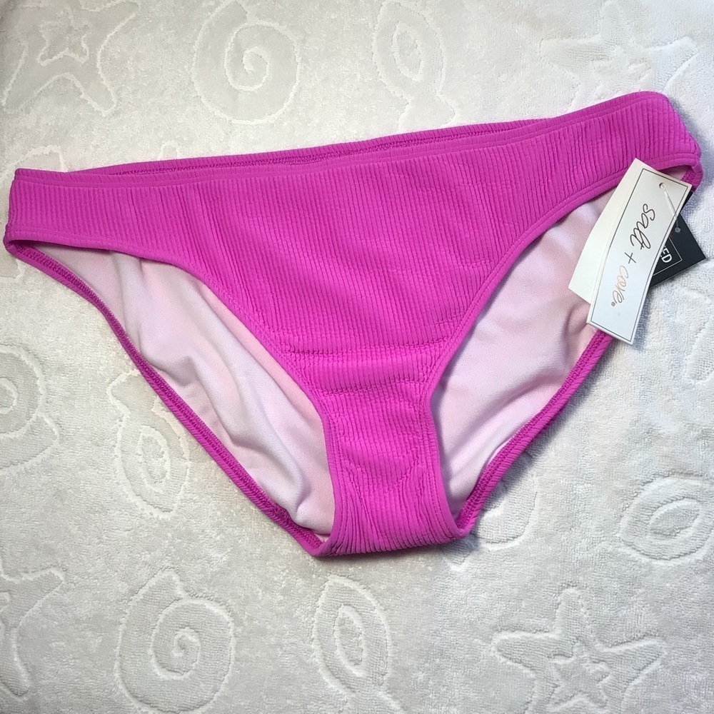 Salt + Cove Fuchsia Pink Ribbed Bikini Bottom - Size XL